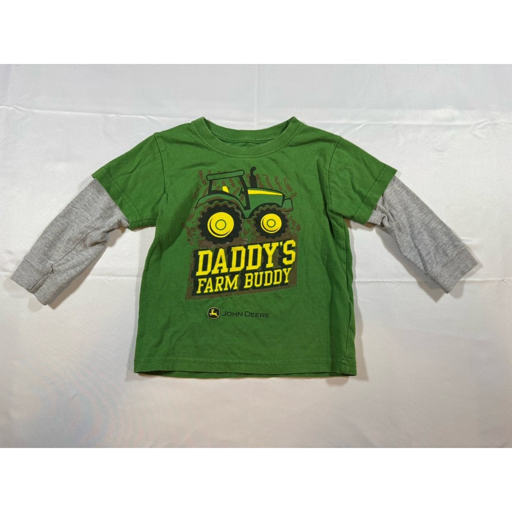 John Deere Kids Toddler Long Sleeve Shirt Daddy's Farm Buddy Agriculture 2T